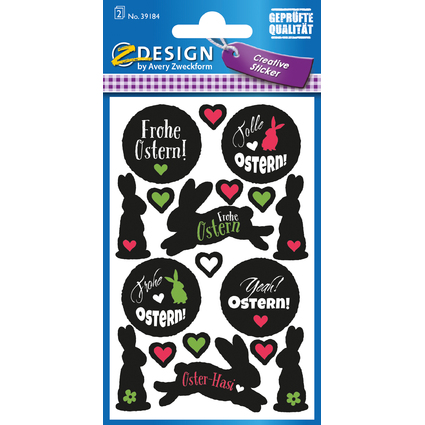AVERY Zweckform ZDesign Oster-Sticker "schwarz + color"