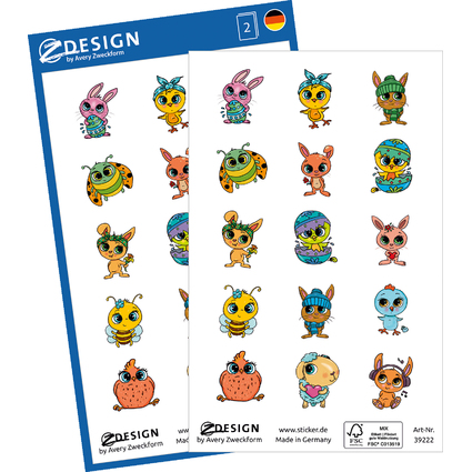 AVERY Zweckform ZDesign Oster-Sticker "Glubschies"