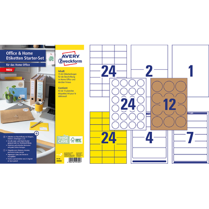 AVERY Zweckform Etiketten Starter-Set "Office & Home"