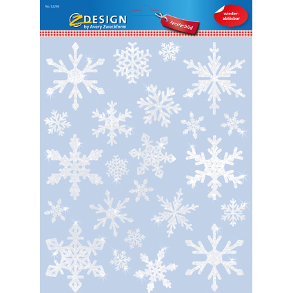 AVERY Zweckform ZDesign Weihnachts-Fensterbild Schneeflocken