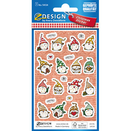 AVERY Zweckform ZDesign Weihnachts-Sticker "Süße Wichtel"