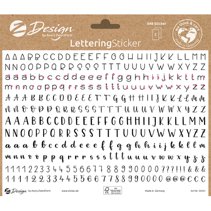 AVERY Zweckform ZDesign Trend Sticker LETTERING Buchstaben