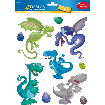 AVERY Zweckform ZDesign KIDS Fensterbild "Drache", DIN A4