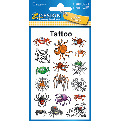 ZDesign KIDS Kinder-Tattoos "Spinnen", bunt