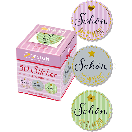 AVERY Zweckform ZDesign Sticker "Schn, dass du da bist!"