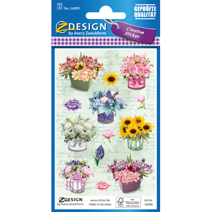 AVERY Zweckform ZDesign Sticker CREATIVE "Blumenstrue"