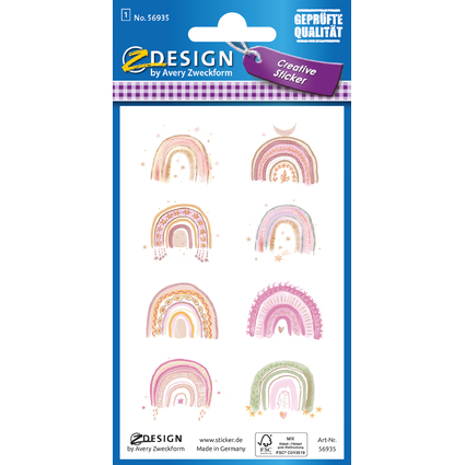 ZDesign CREATIVE Sticker "Regenbogen", Pastellfarben