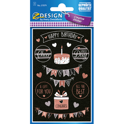 AVERY Zweckform ZDesign Geschenke-Sticker "Happy Birthday"