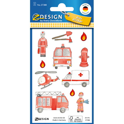 AVERY Zweckform ZDesign KIDS Papier-Sticker, rot
