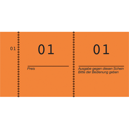 AVERY Zweckform Nummernblock 1 - 1000, 105 x 53 mm, orange