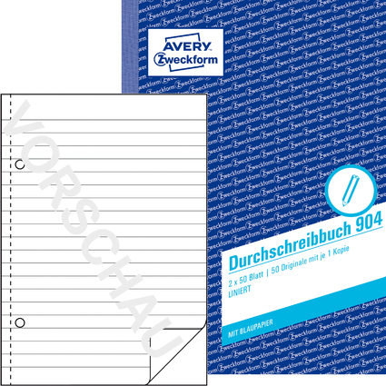 AVERY Zweckform Formularbuch "Durchschreibbuch", A5, liniert