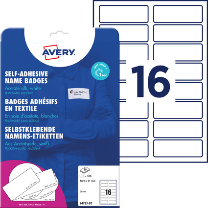 AVERY Zweckform Namensetiketten, 88,9 x 31 mm, wei