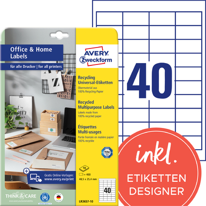 AVERY Zweckform Recycling-Universal-Etiketten Home Office