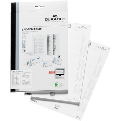 DURABLE Einsteckschilder fr Namensschilder, 74 x 34 mm