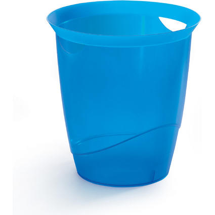 DURABLE Papierkorb TREND, 16 Liter, blau transluzent