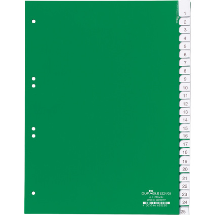 DURABLE Kunststoff-Register, PP, Strke: 0,12 mm, 25-teilig