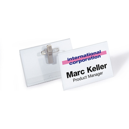 DURABLE Namensschild, mit Kombiklemme, 40 x 75 mm