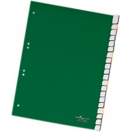 DURABLE Kunststoff-Register, PP, Strke: 0,12 mm, 20-teilig