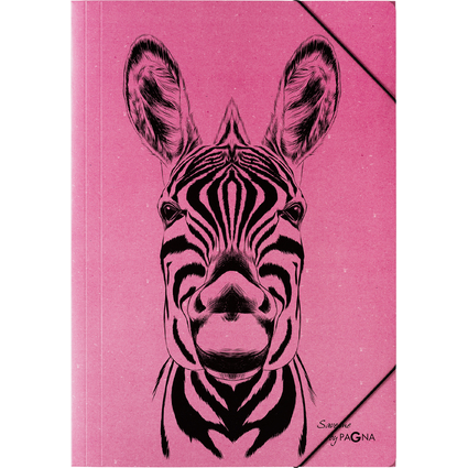 <small>PAGNA Eckspannermappe "Zebra" DIN A3 Karton fuchsia (21659-34)</small>