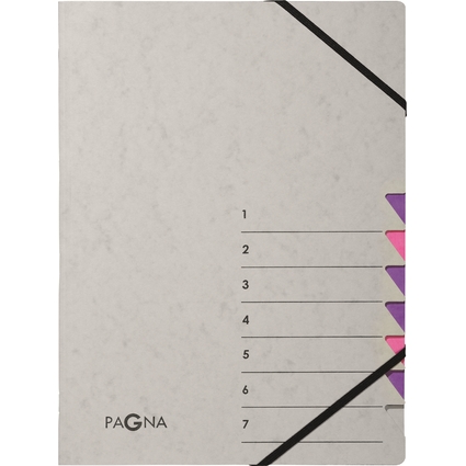 PAGNA Ordnungsmappe "Easy Grey", A4, 7 Fcher, grau / lila