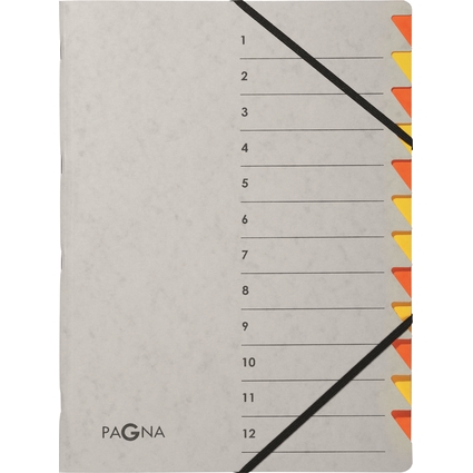 PAGNA Ordnungsmappe Easy Grey, A4, 12 Fcher, grau / orange