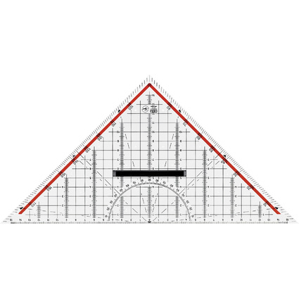 M+R Geometriedreieck, Acrylglas, Hypotenuse: 320mm, glasklar