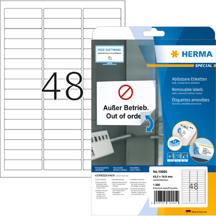 HERMA Universal-Etiketten SPECIAL, 63,5 x 16,9 mm, wei