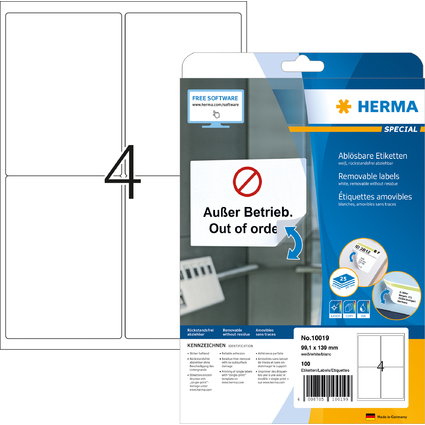 HERMA Universal-Etiketten SPECIAL, 99,1 x 139 mm, wei