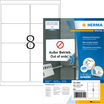 HERMA Universal-Etiketten SPECIAL, 99,1 x 67,7 mm, wei