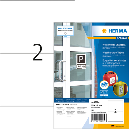 HERMA Wetterfeste Etiketten aus Spezialpapier, 210 x 148 mm