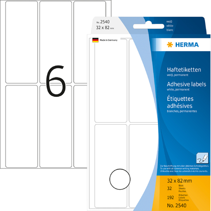 HERMA Vielzweck-Etiketten, 32 x 82 mm, wei, Gropackung