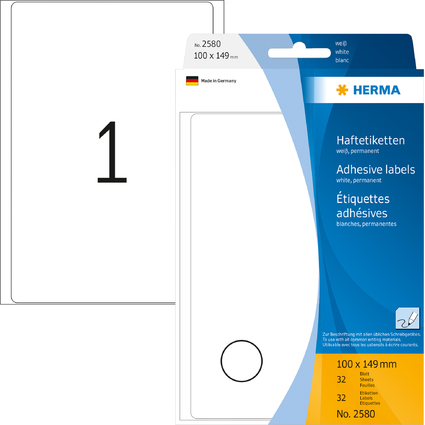 HERMA Vielzweck-Etiketten, 100 x 149 mm, wei, Gropackung