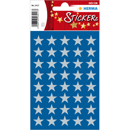 HERMA Weihnachts-Sticker DECOR "Sterne", 13 mm, silber