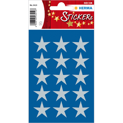 HERMA Weihnachts-Sticker DECOR "Sterne", 22 mm, silber