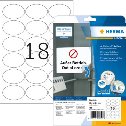 HERMA Universal-Etiketten SPECIAL, 63,5 x 42,3 mm, wei