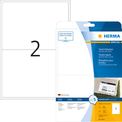 HERMA Namens-Etiketten SPECIAL, 199,6 x 143,5 mm, wei