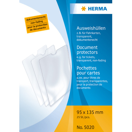HERMA Ausweishlle, PP, 1-fach, 0,14 mm, Format: 95 x 135 mm