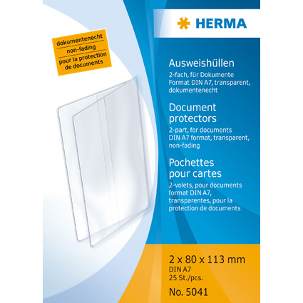 HERMA Ausweishlle, PP, 2-fach, 0,14 mm, Format: 80 x 113 mm