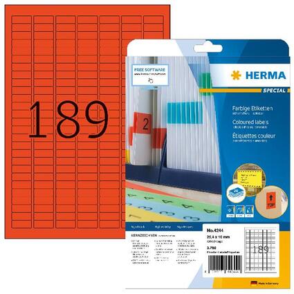 HERMA Universal-Etiketten SPECIAL, 25,4 x 10 mm, rot