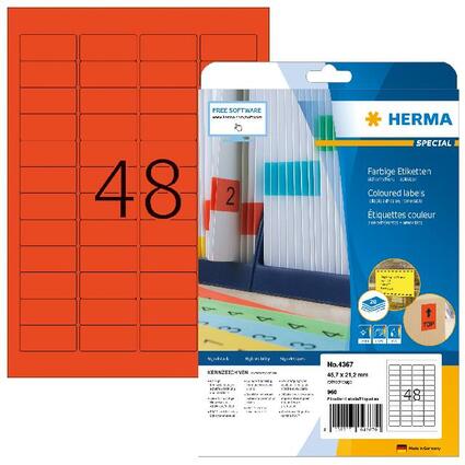 HERMA Universal-Etiketten SPECIAL, 45,7 x 21,2 mm, rot