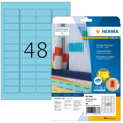 HERMA Universal-Etiketten SPECIAL, 45,7 x 21,2 mm, blau