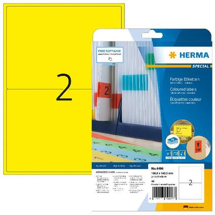 HERMA Universal-Etiketten SPECIAL, 199,6 x 143,5 mm, gelb