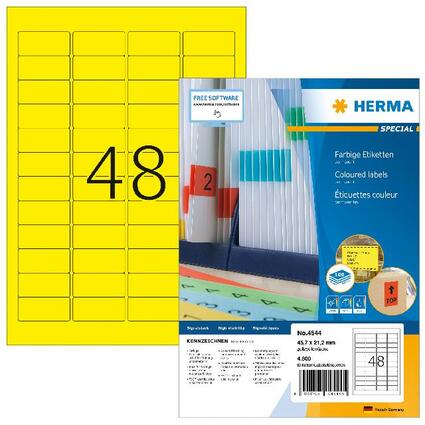 HERMA Universal-Etiketten SPECIAL, 45,7 x 21,2 mm, gelb