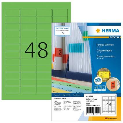 HERMA Universal-Etiketten SPECIAL, 45,7 x 21,2 mm, grn