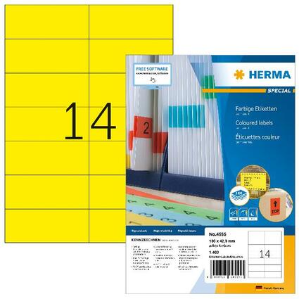 HERMA Universal-Etiketten SPECIAL, 105 x 42,3 mm, gelb