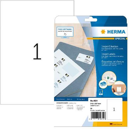 HERMA Inkjet-Etiketten SPECIAL, 210 x 297 mm, wei