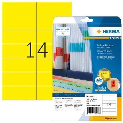 HERMA Universal-Etiketten SPECIAL, 105 x 42,3 mm, gelb