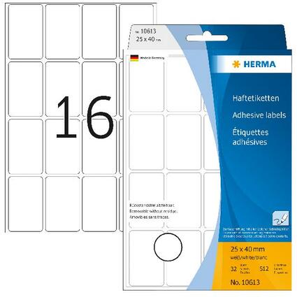 HERMA Vielzweck-Etiketten, 25 x 40 mm, zur Handbeschriftung