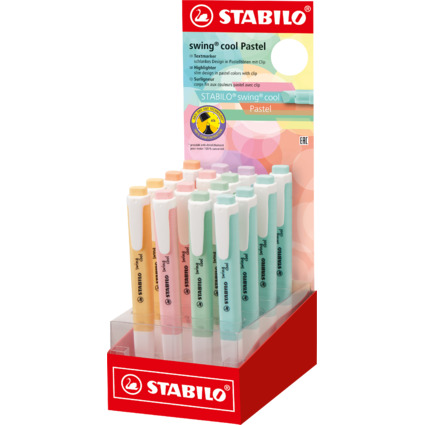 STABILO Textmarker swing cool Pastel Edition, 16er Display
