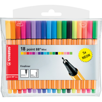 STABILO Fineliner point 88 Mini, 18er Kunststoffetui